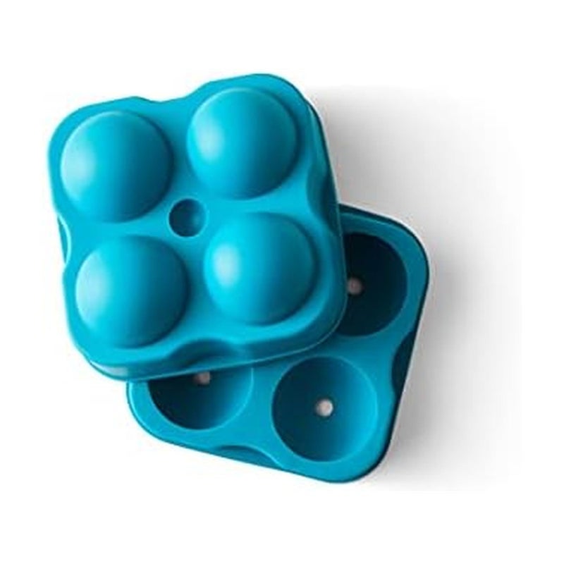 Houdini Large Sphere Ice Tray Mold, Makes Four Ice Balls, Blue - Image 1